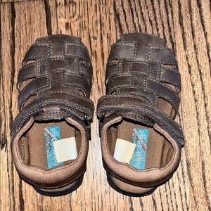 Brown Kids Sandals with Adjustable Straps